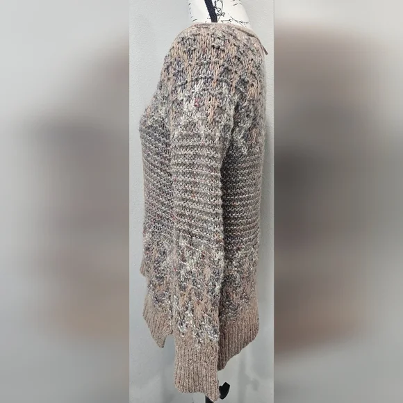 Free People Love Bug Chunky Knit Fair Isle Sweater Boho Wool Blend Size XS - Picture 6 of 15